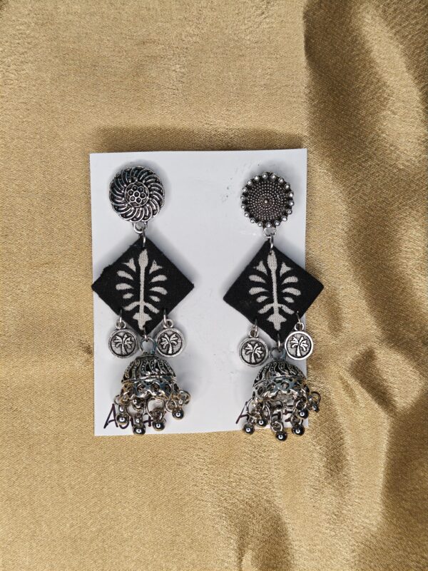 Handmade Cloth Jhumka Earrings