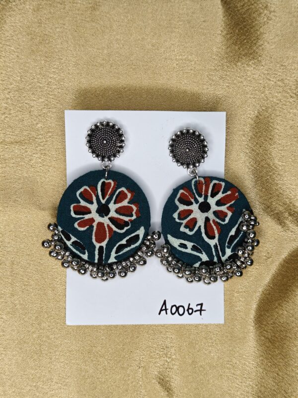 Handmade Cloth Jhumka Earrings