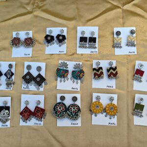 Handmade Cloth Jhumka Earrings