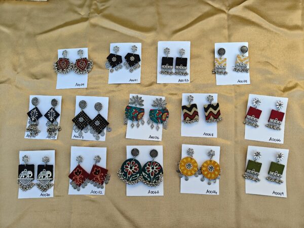 Handmade Cloth Jhumka Earrings