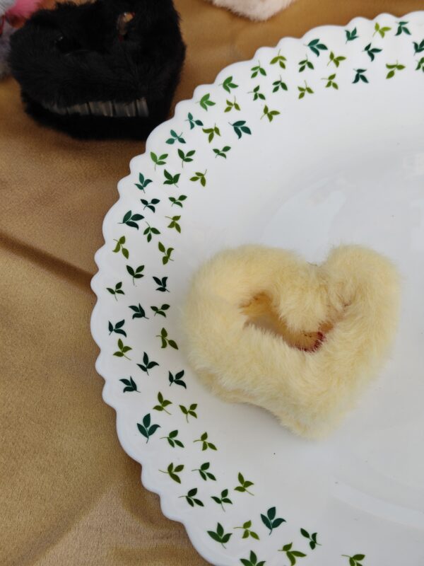 Fuzzy Heart Hair Clip