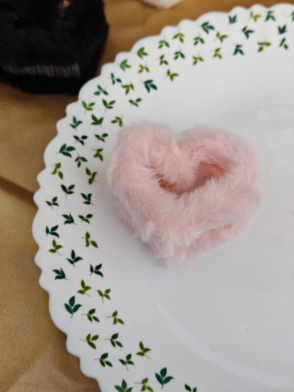 Fuzzy Heart Hair Clip