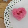 Fuzzy Heart Hair Clip