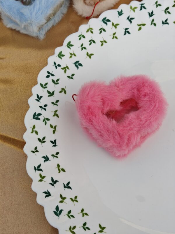 Fuzzy Heart Hair Clip