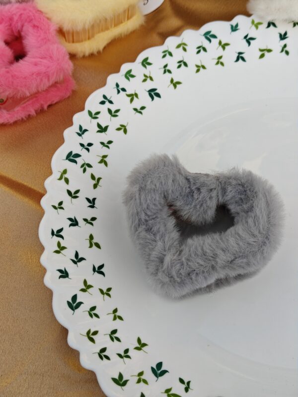 Fuzzy Heart Hair Clip