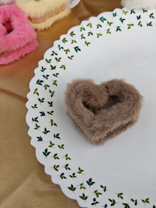 Fuzzy Heart Hair Clip